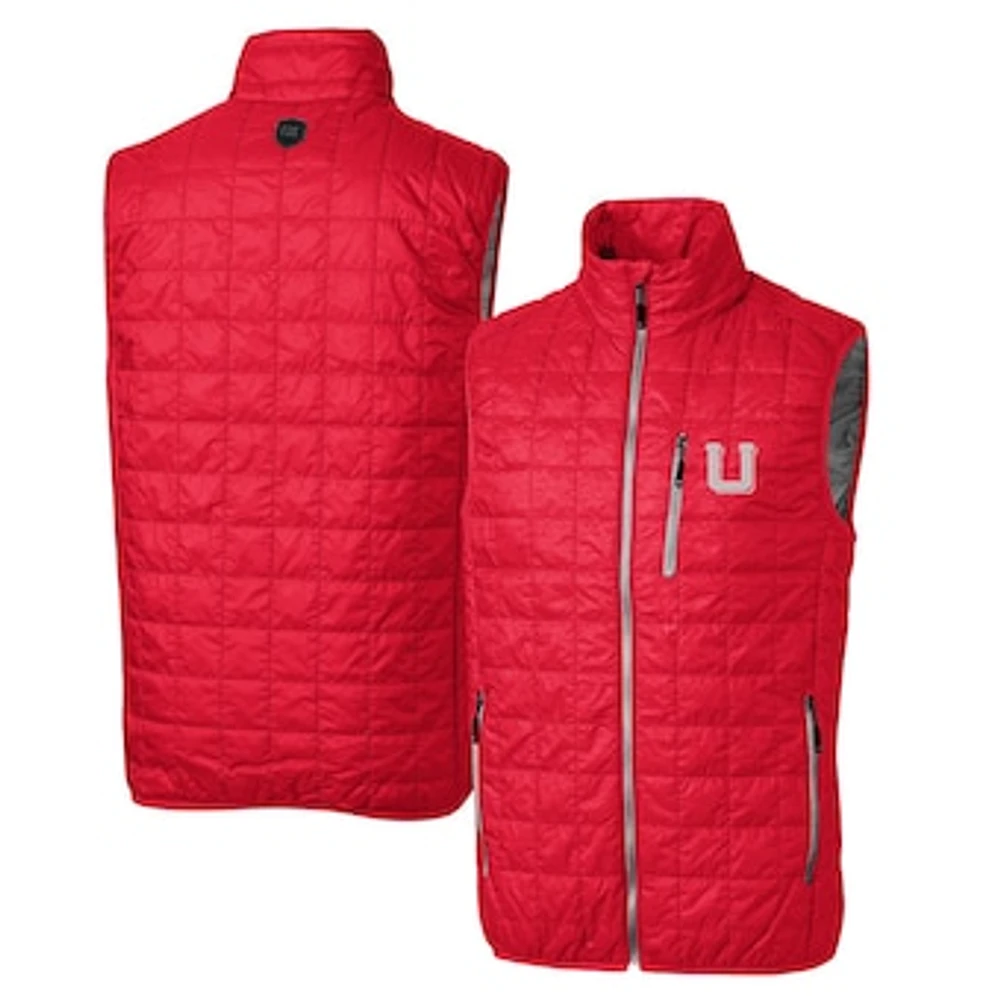 Cutter & Buck Utah Utes Primary Team Logo Rainier PrimaLoft Eco Insulated Full-Zip Puffer Vest