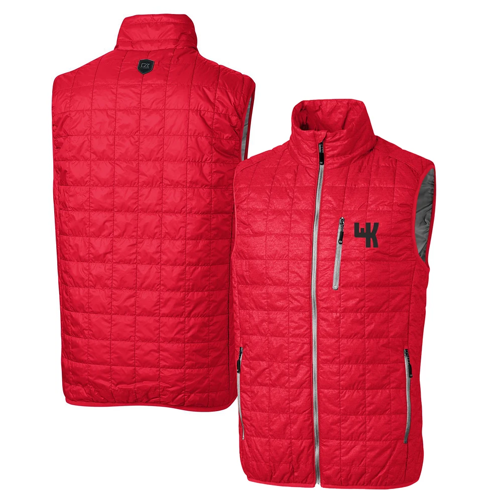 Cutter & Buck Red Western Kentucky Hilltoppers Primary Team Logo Rainier PrimaLoft Eco Insulated Full-Zip Puffer Vest