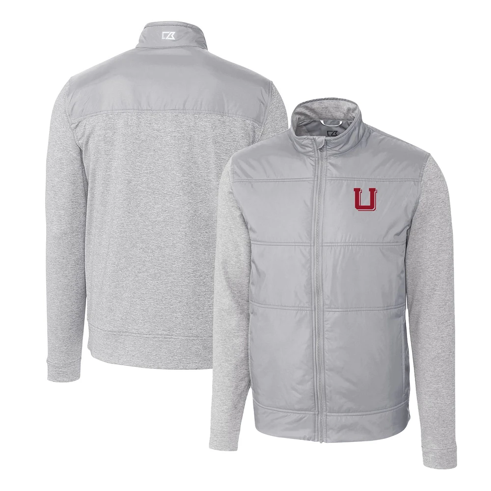 Men's Cutter & Buck Utah Utes Vault Stealth Hybrid Quilted Full-Zip Windbreaker Jacket