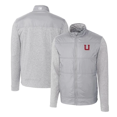 Men's Cutter & Buck Utah Utes Vault Stealth Hybrid Quilted Full-Zip Windbreaker Jacket