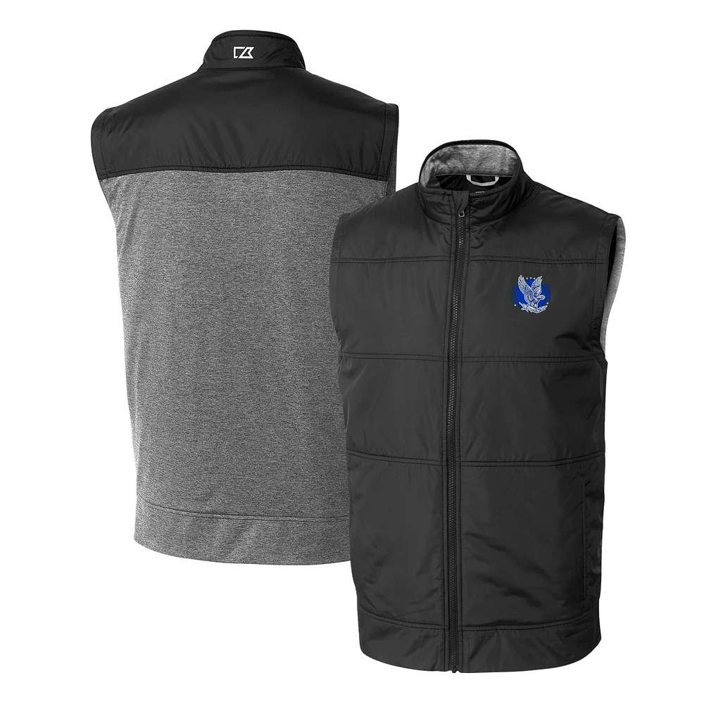Men's Cutter & Buck Black Air Force Falcons Vault Stealth Hybrid Quilted Full-Zip Windbreaker Vest