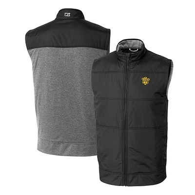 Men's Cutter & Buck Missouri Tigers Vault Stealth Hybrid Quilted Full-Zip Windbreaker Vest