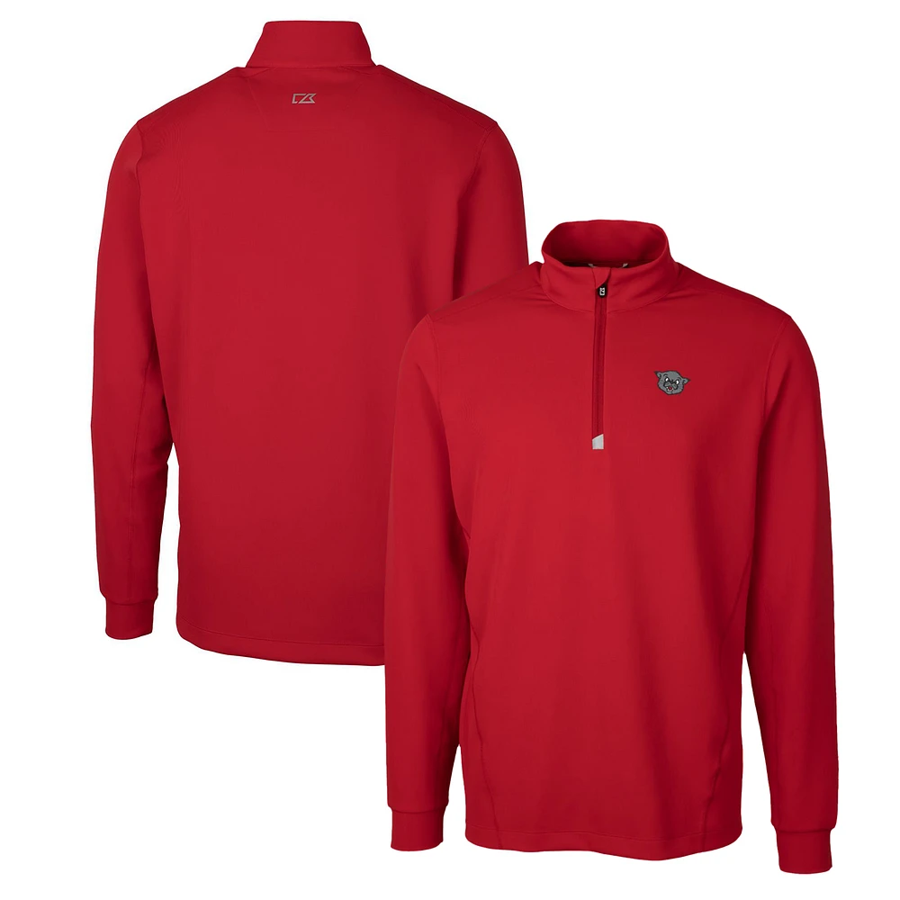 Men's Cutter & Buck Red Cincinnati Bearcats Traverse Stretch Quarter Zip-Pullover Top