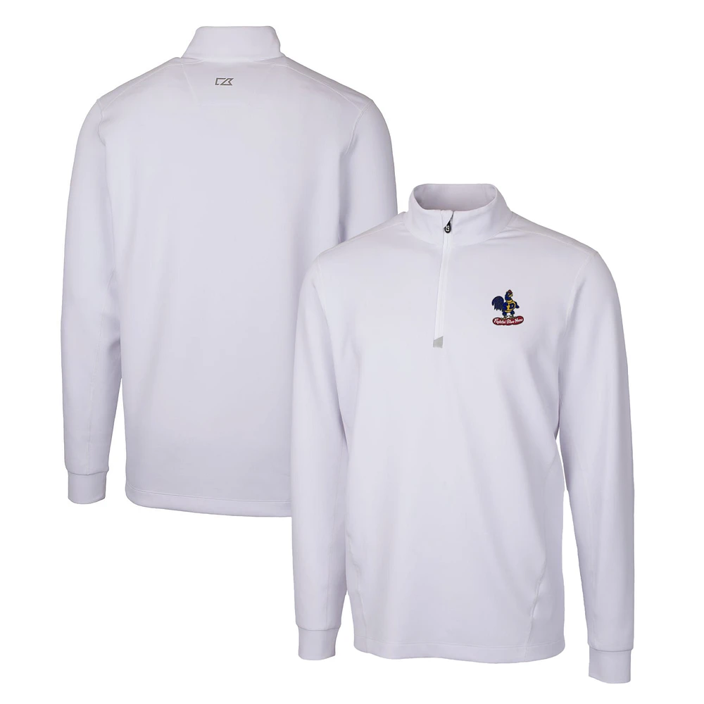Men's Cutter & Buck Delaware Fightin' Blue Hens Traverse Stretch Quarter Zip-Pullover Top