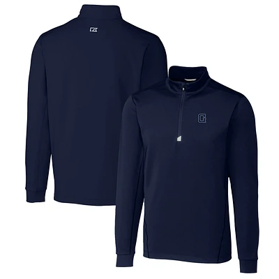 Men's Cutter & Buck Navy Georgetown Hoyas Traverse Stretch Quarter Zip-Pullover Top