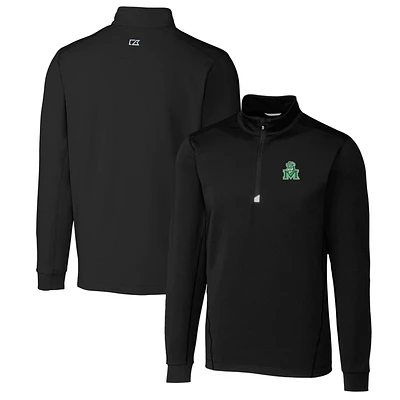 Men's Cutter & Buck Marshall Thundering Herd Traverse Stretch Quarter Zip-Pullover Top