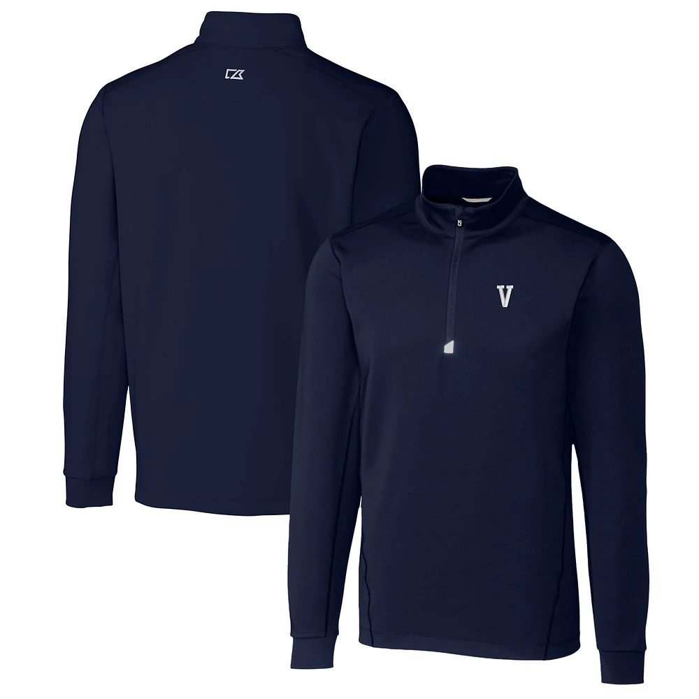 Men's Cutter & Buck Navy Villanova Wildcats Traverse Stretch Quarter Zip-Pullover Top