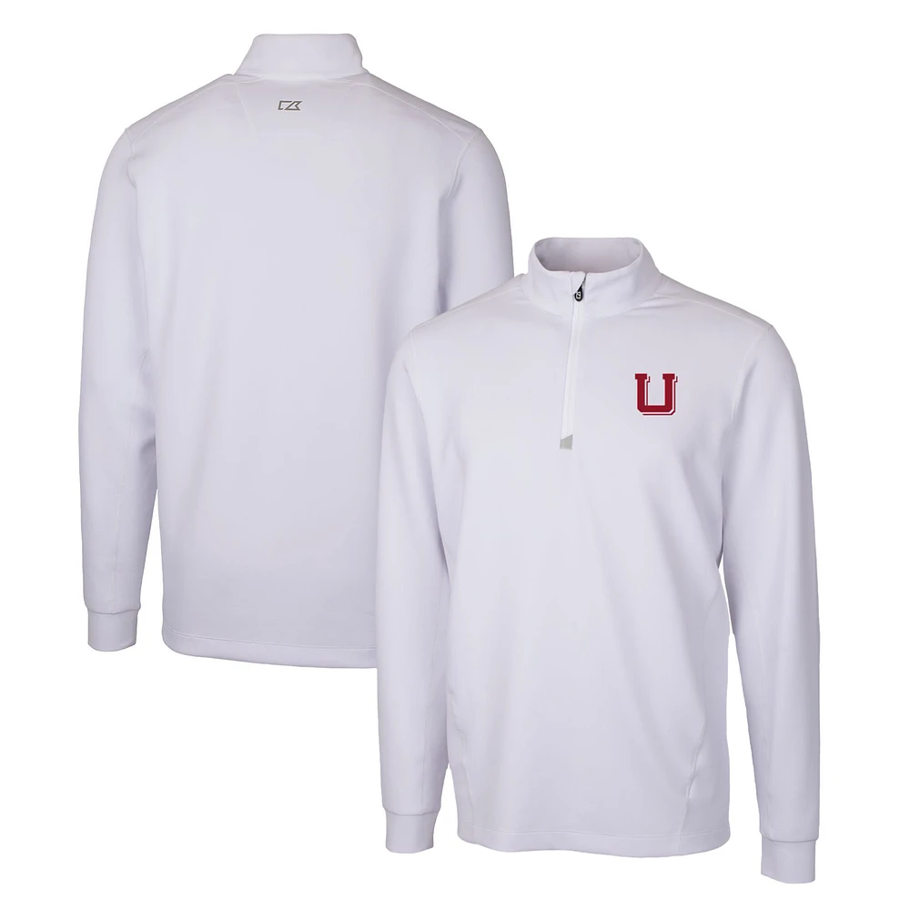 Men's Cutter & Buck Utah Utes Traverse Stretch Quarter Zip-Pullover Top
