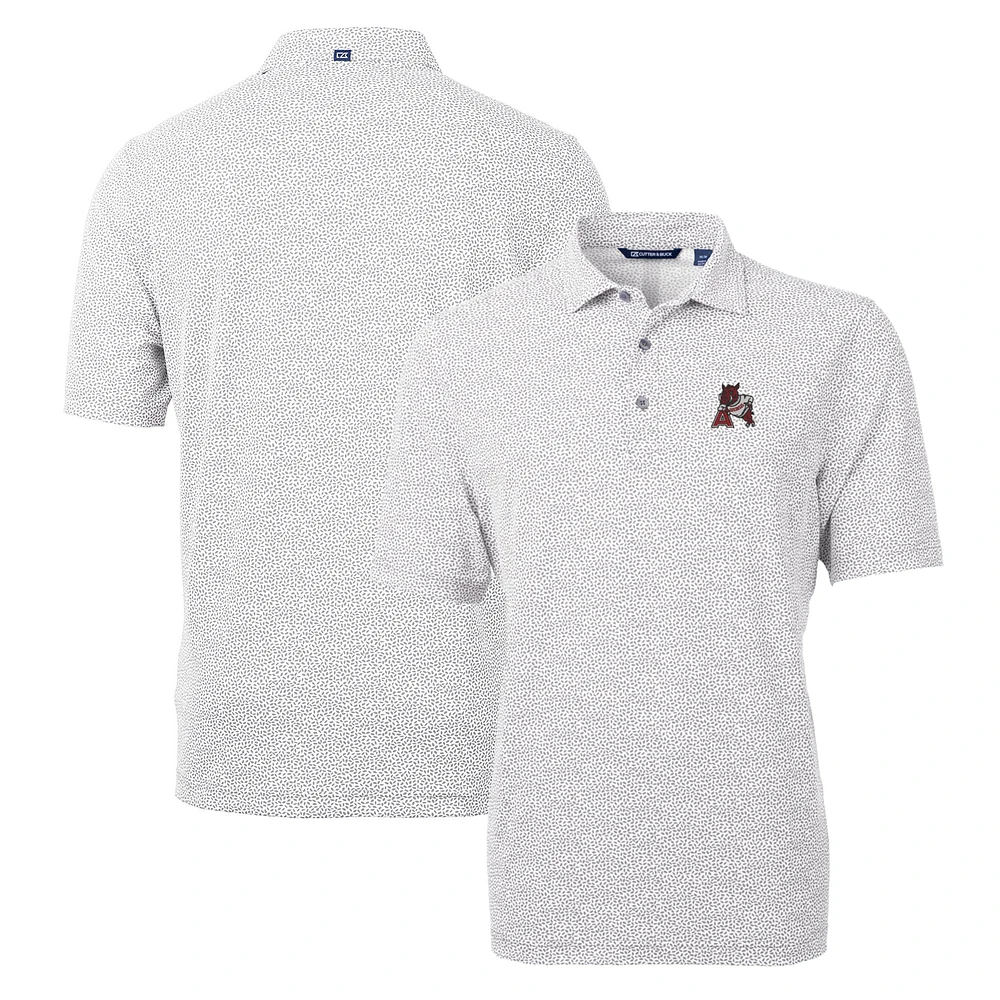 Men's Cutter & Buck Gray Arkansas Razorbacks Virtue Eco Pique Botanical Recycled Polo