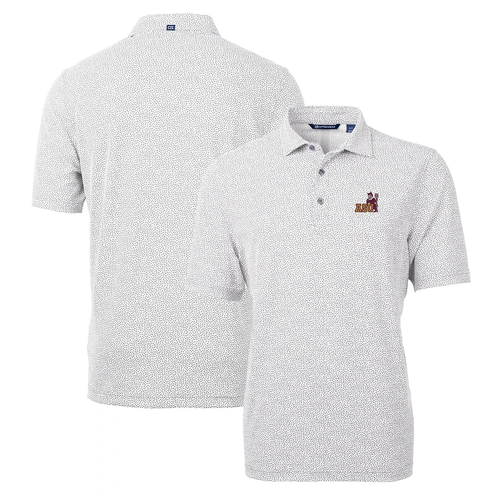 Men's Cutter & Buck Gray Arizona State Sun Devils Virtue Eco Pique Botanical Recycled Polo