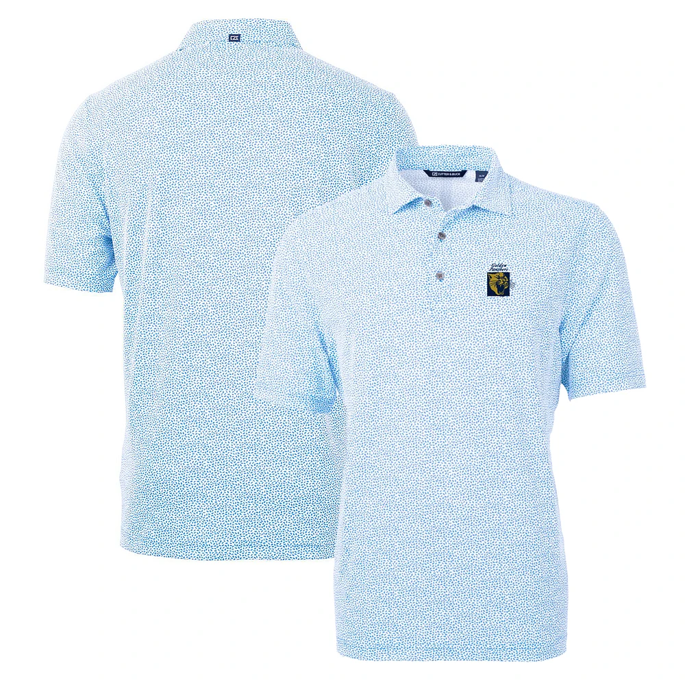 Men's Cutter & Buck Light Blue FIU Panthers Virtue Eco Pique Botanical Recycled Polo