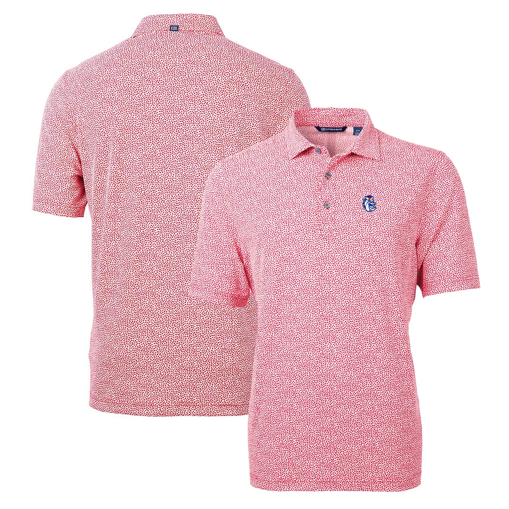 Men's Cutter & Buck Red Fresno State Bulldogs Virtue Eco Pique Botanical Recycled Polo