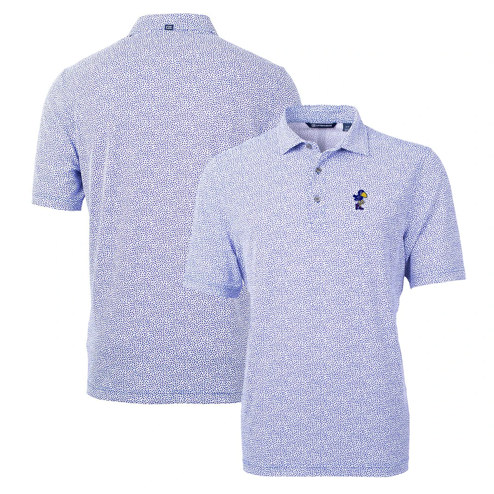 Men's Cutter & Buck Royal Kansas Jayhawks Virtue Eco Pique Botanical Recycled Polo