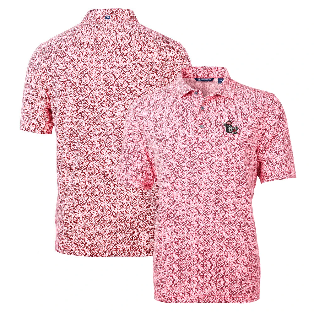 Men's Cutter & Buck Red NC State Wolfpack Virtue Eco Pique Botanical Recycled Polo