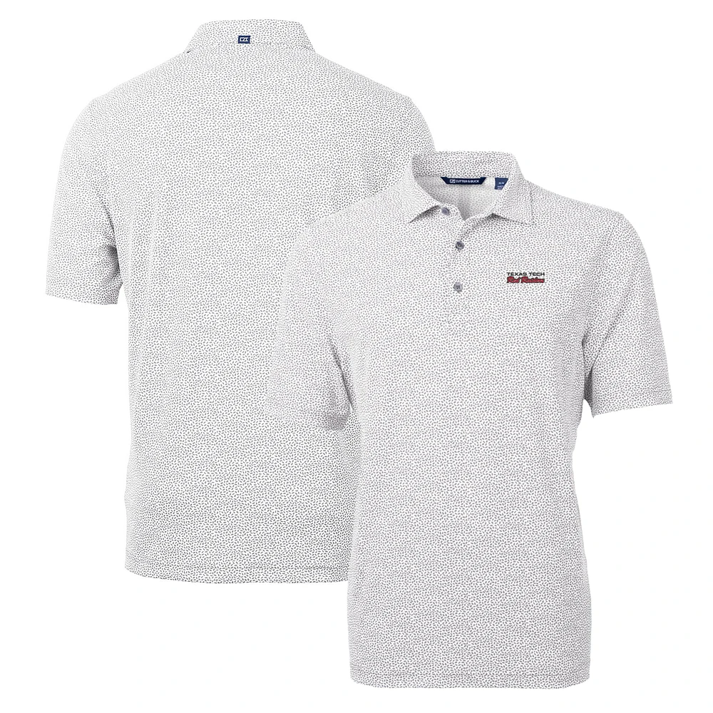Men's Cutter & Buck Gray Texas Tech Red Raiders Virtue Eco Pique Botanical Recycled Polo