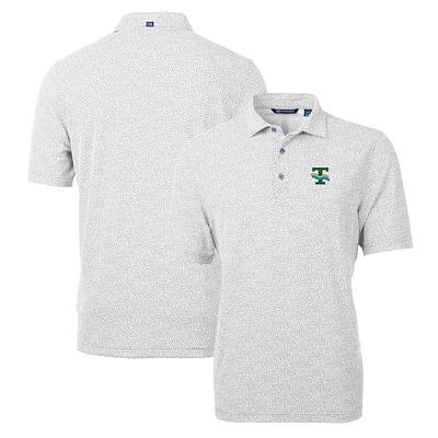 Men's Cutter & Buck Gray Tulane Green Wave Virtue Eco Pique Botanical Recycled Polo