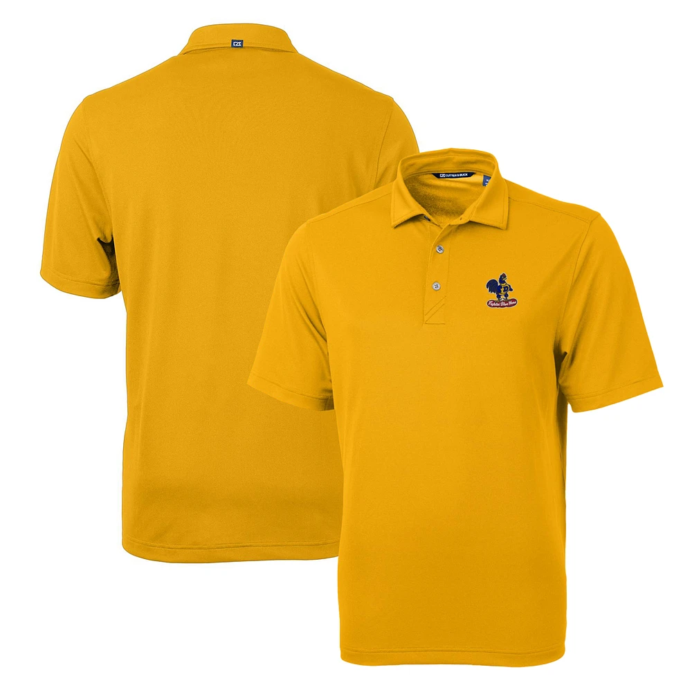 Men's Cutter & Buck Gold Delaware Fightin' Blue Hens Team Logo Virtue Eco Pique Recycled Polo