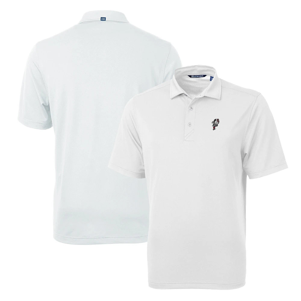 Men's Cutter & Buck White Ohio State Buckeyes Team Logo Virtue Eco Pique Recycled Polo