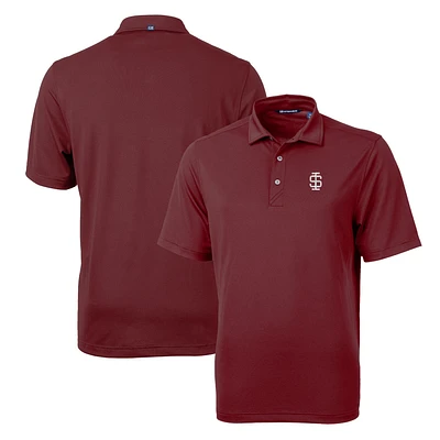 Men's Cutter & Buck Maroon Southern Illinois Salukis Team Logo Virtue Eco Pique Recycled Polo