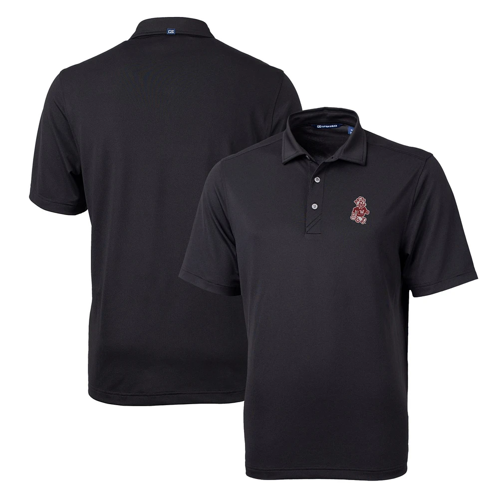 Men's Cutter & Buck Black Washington State Cougars Team Logo Virtue Eco Pique Recycled Polo