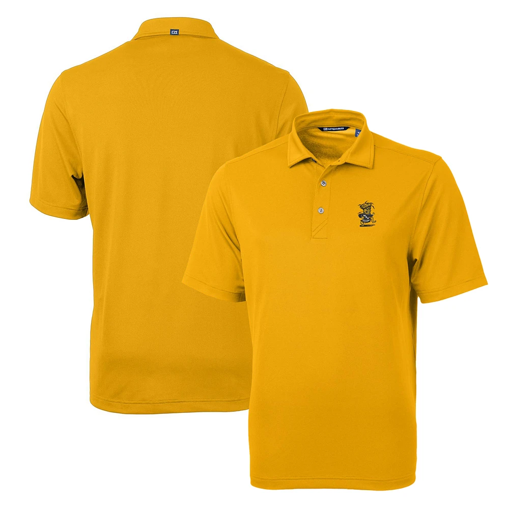 Men's Cutter & Buck Gold Wichita State Shockers Team Logo Virtue Eco Pique Recycled Polo