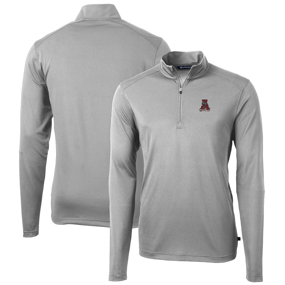 Men's Cutter & Buck Alabama Crimson Tide Virtue Eco Pique Recycled Quarter-Zip Pullover Top