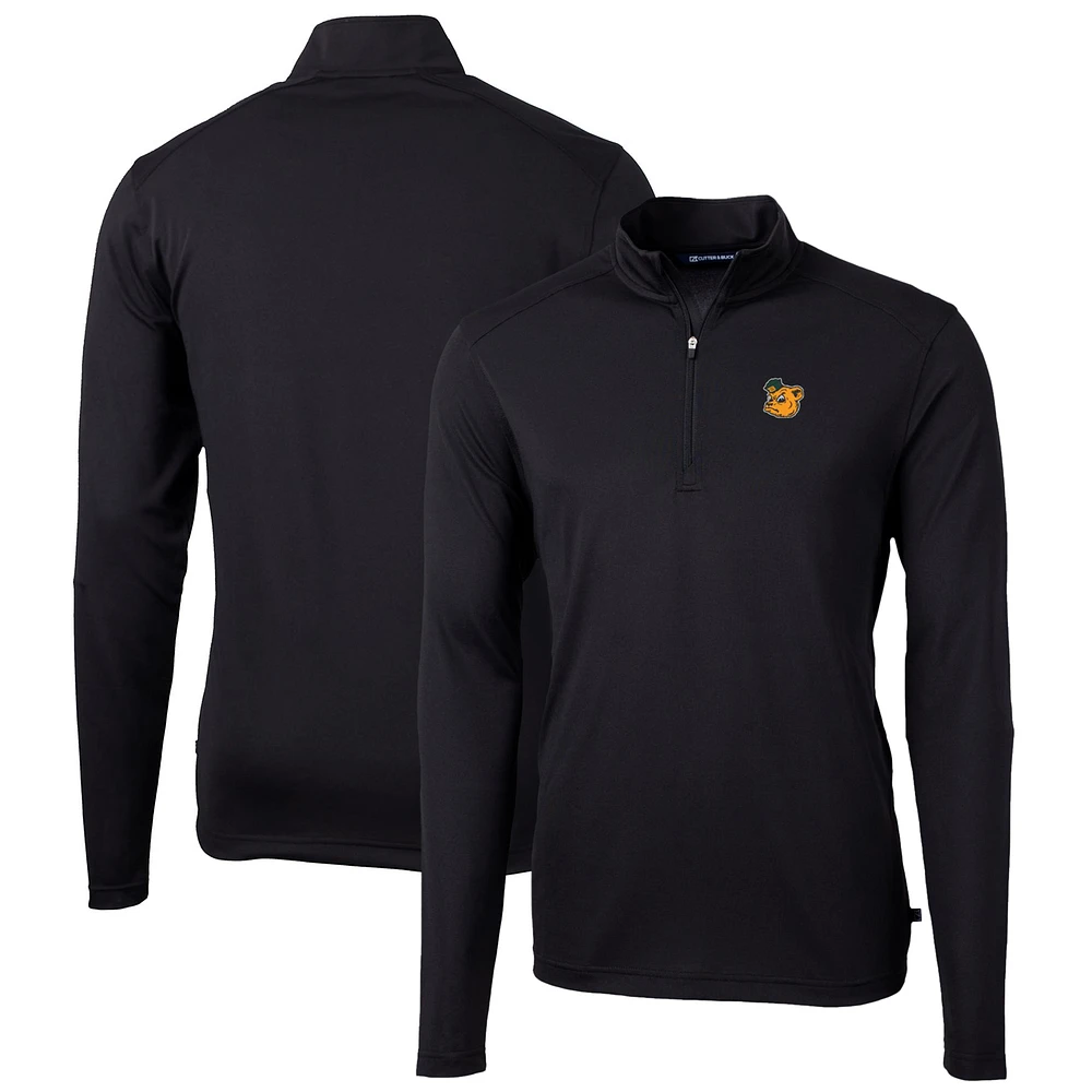 Men's Cutter & Buck Baylor Bears Virtue Eco Pique Recycled Quarter-Zip Pullover Top