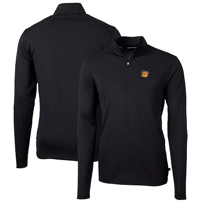 Men's Cutter & Buck Baylor Bears Virtue Eco Pique Recycled Quarter-Zip Pullover Top