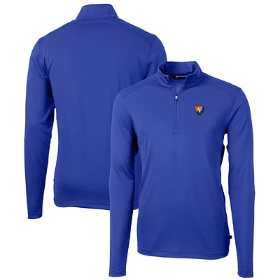 Men's Cutter & Buck Royal Illinois Fighting Illini Virtue Eco Pique Recycled Quarter-Zip Pullover Top