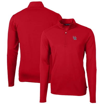Men's Cutter & Buck Ole Miss Rebels Virtue Eco Pique Recycled Quarter-Zip Pullover Top