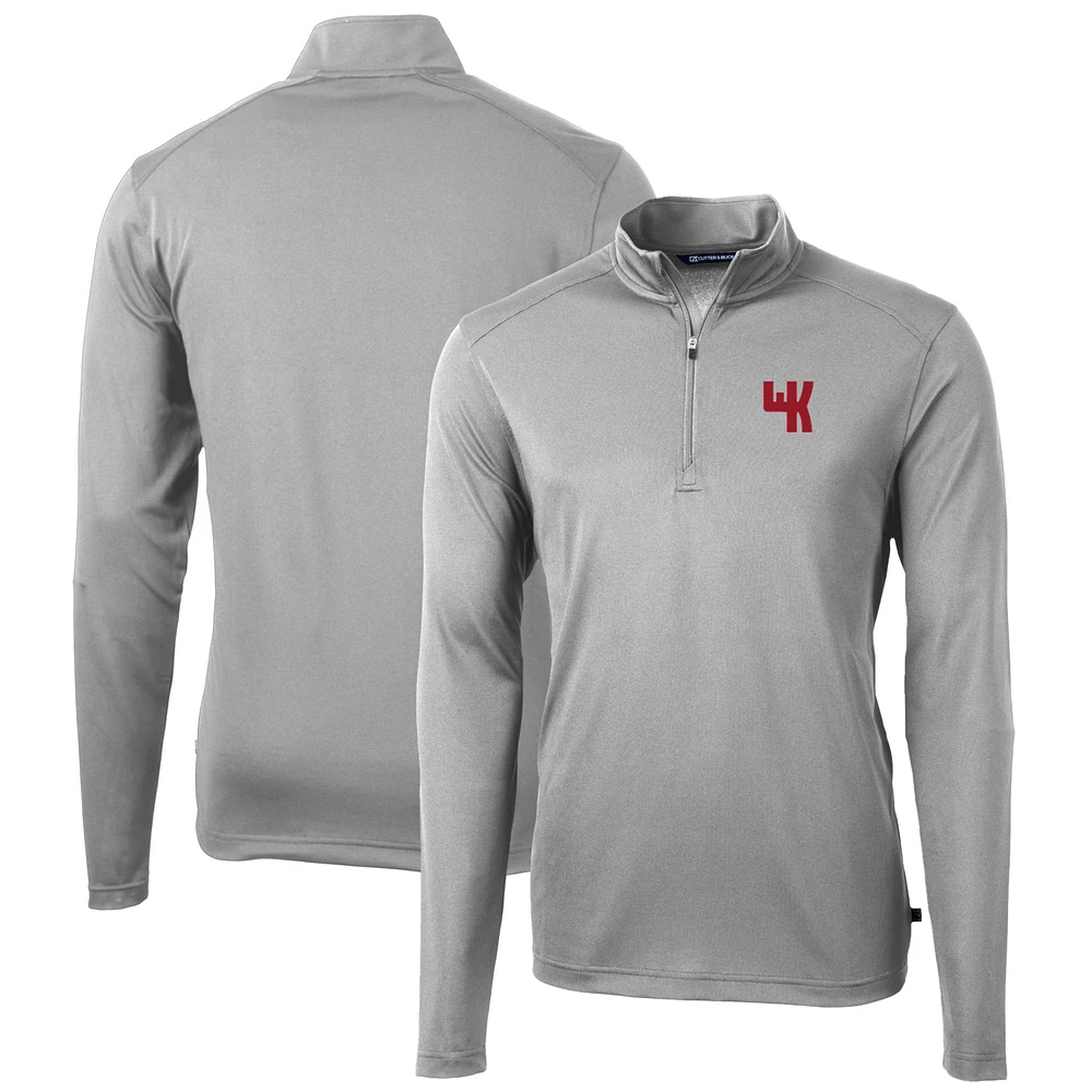 Men's Cutter & Buck Western Kentucky Hilltoppers Virtue Eco Pique Recycled Quarter-Zip Pullover Top