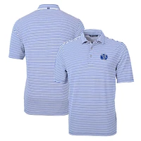 Men's Cutter & Buck Blue Air Force Falcons Throwback Logo Virtue Eco Pique Stripe Recycled Polo