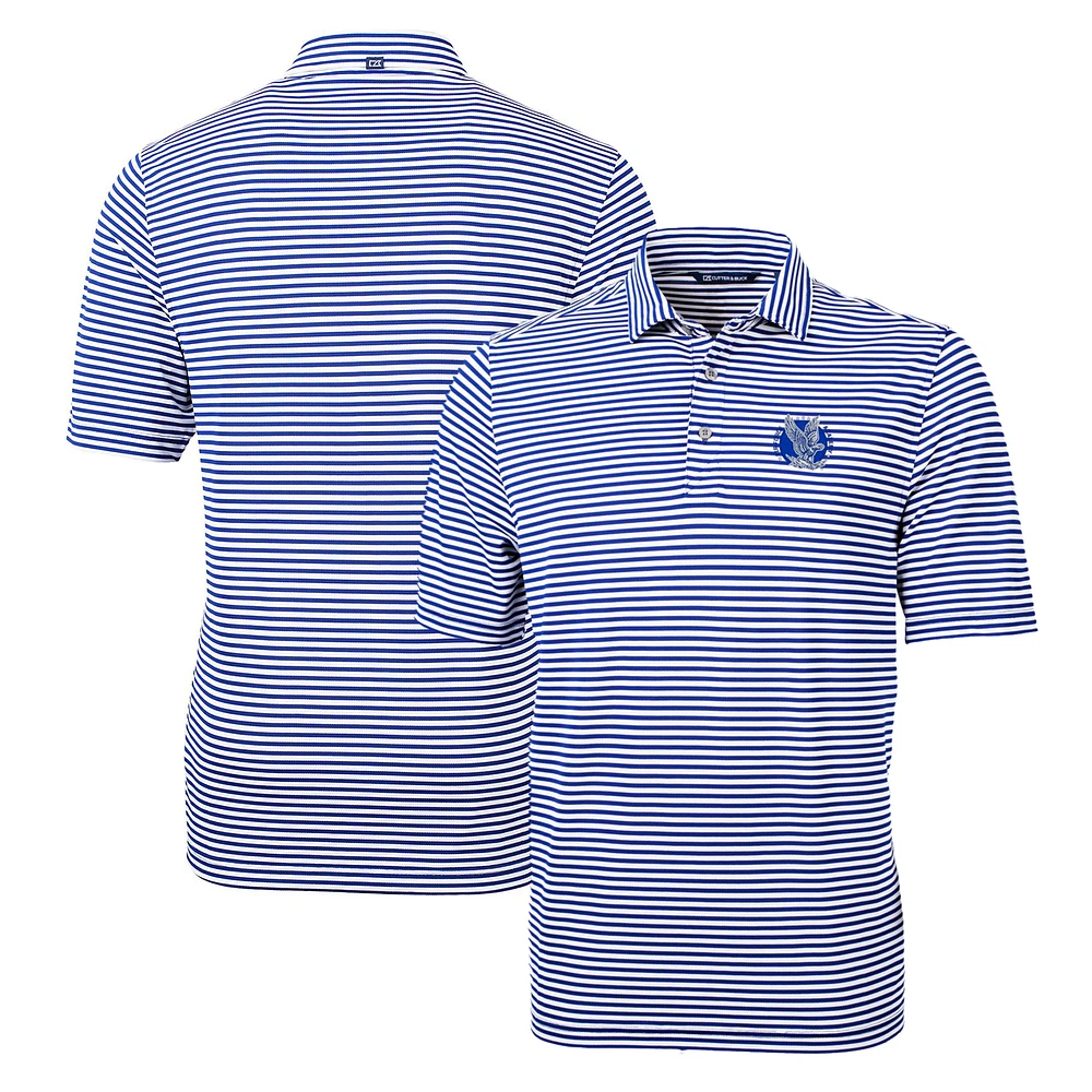 Men's Cutter & Buck Royal Air Force Falcons Throwback Logo Virtue Eco Pique Stripe Recycled Polo