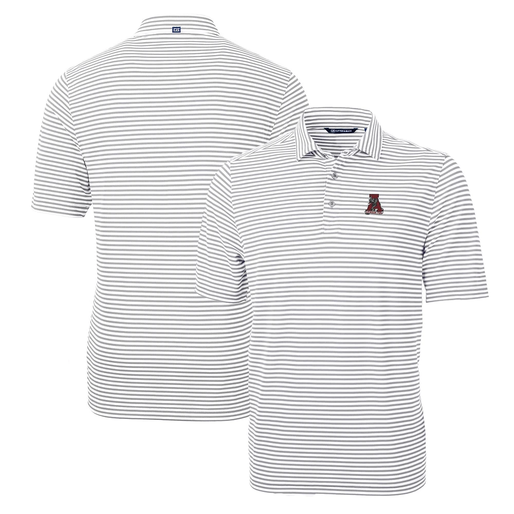 Men's Cutter & Buck Alabama Crimson Tide Throwback Logo Virtue Eco Pique Stripe Recycled Polo