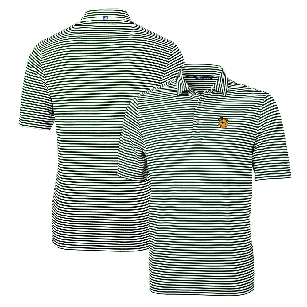 Men's Cutter & Buck Baylor Bears Throwback Logo Virtue Eco Pique Stripe Recycled Polo