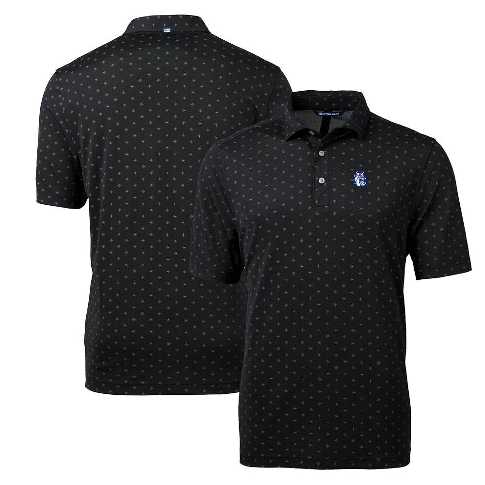 Men's Cutter & Buck Black Fresno State Bulldogs Virtue Eco Pique Tile Recycled Polo