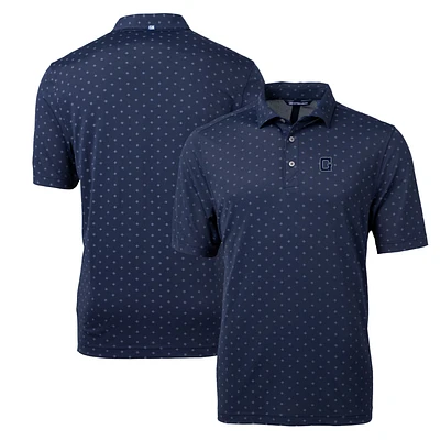 Men's Cutter & Buck Navy Georgetown Hoyas Virtue Eco Pique Tile Recycled Polo