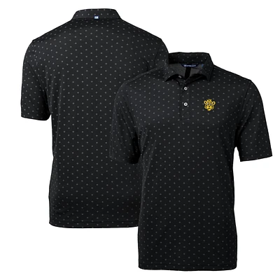 Men's Cutter & Buck Black Missouri Tigers Virtue Eco Pique Tile Recycled Polo