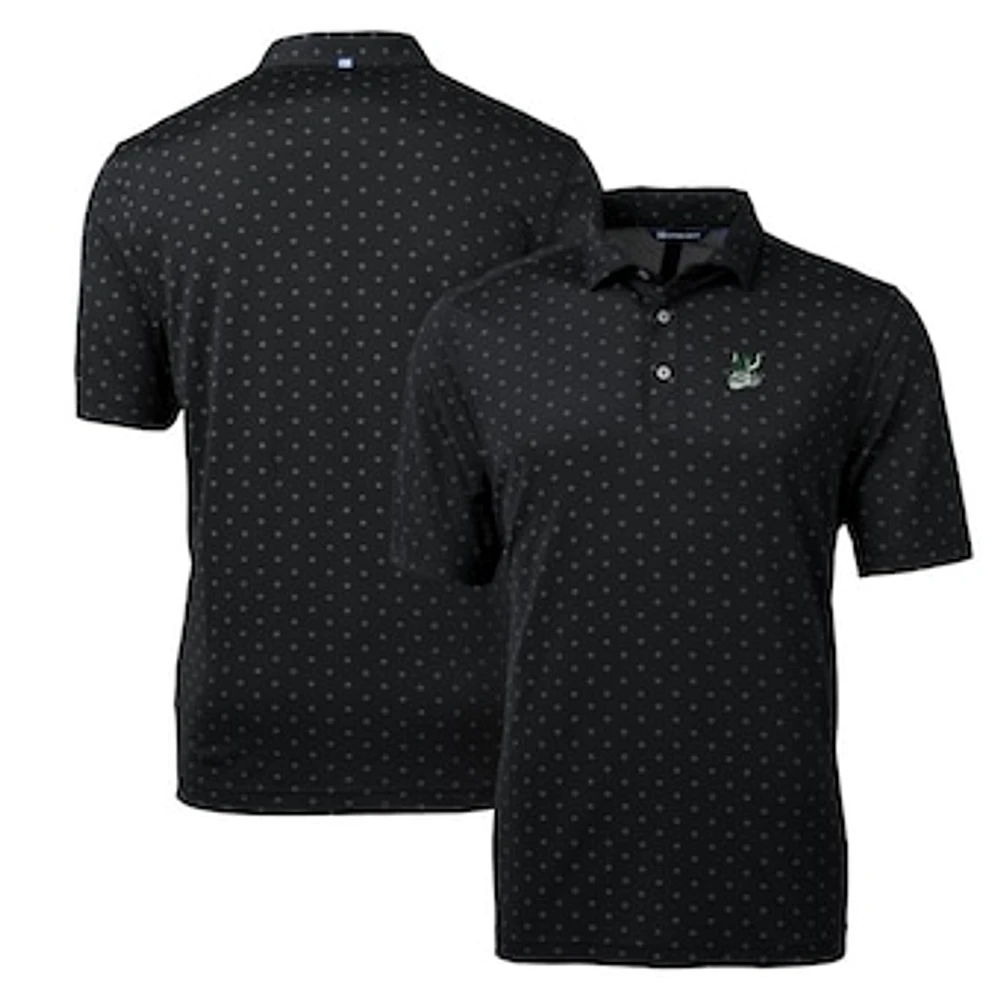Men's Cutter & Buck Black Portland State Vikings Virtue Eco Pique Tile Recycled Polo