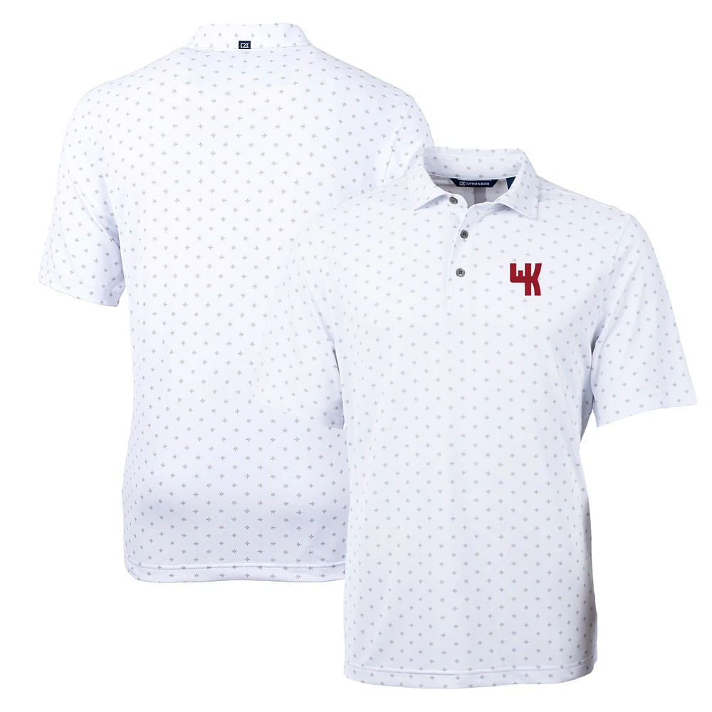 Men's Cutter & Buck White Western Kentucky Hilltoppers Virtue Eco Pique Tile Recycled Polo