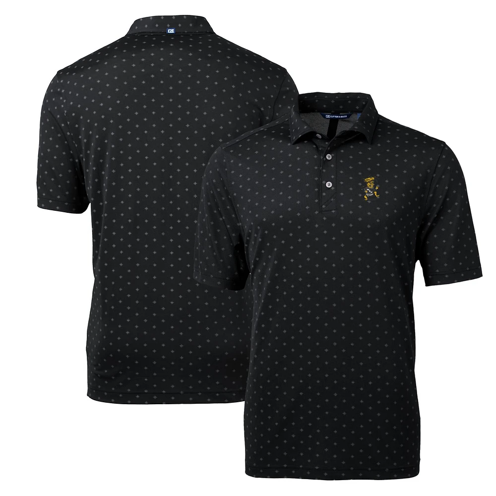 Men's Cutter & Buck Black Wichita State Shockers Virtue Eco Pique Tile Recycled Polo