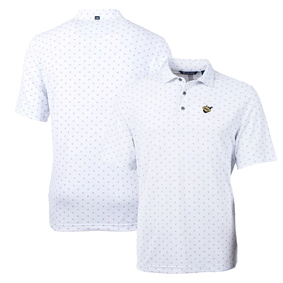 Men's Cutter & Buck White West Virginia Mountaineers Virtue Eco Pique Tile Recycled Polo