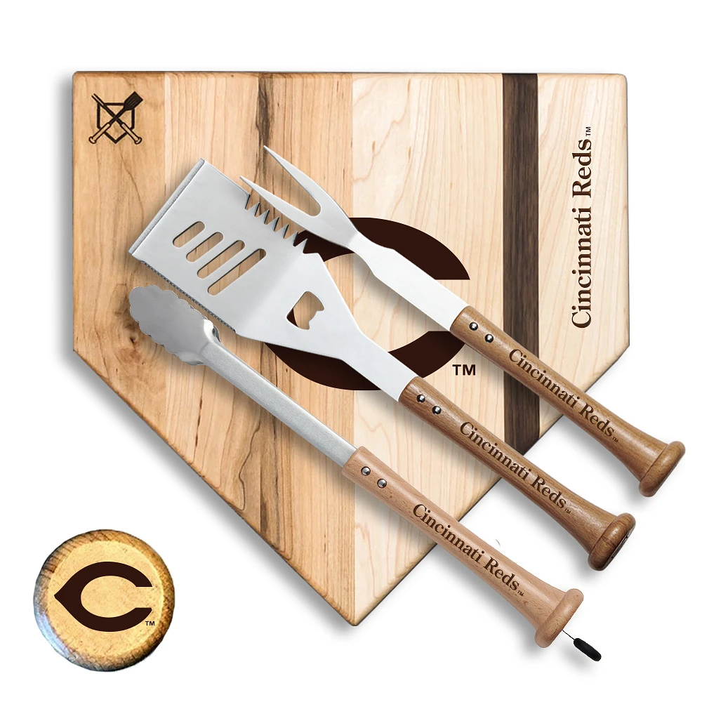 Baseball BBQ Cincinnati Reds 12'' Silver Slugger Combo Set