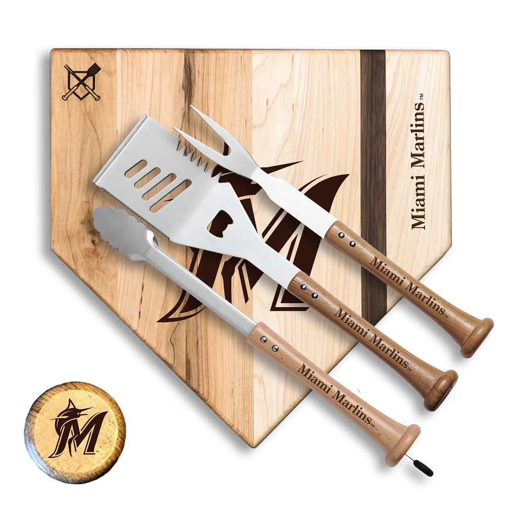Baseball BBQ Miami Marlins 12'' Silver Slugger Combo Set