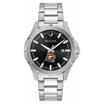 Men's Bulova Black Rochester Institute of Technology Tigers Stainless Steel Classic Sport Watch