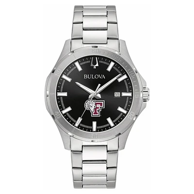 Men's Bulova Black Fordham Rams Stainless Steel Classic Sport Watch