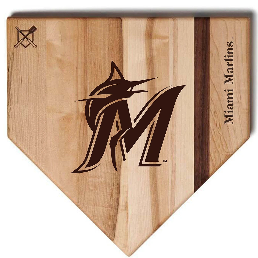 Baseball BBQ Miami Marlins 12'' x 12'' Home Plate Cutting Board