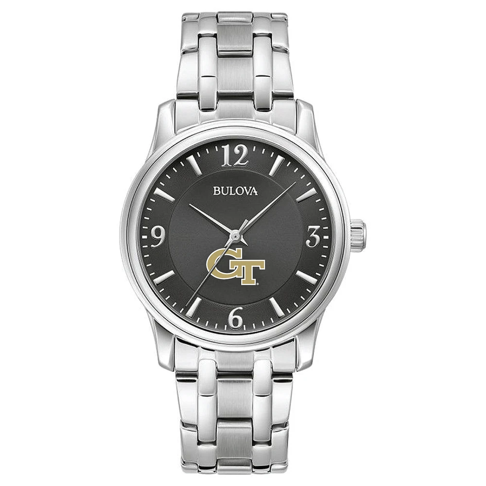 Men's Bulova Black Georgia Tech Yellow Jackets Stainless Steel Corporate Collection Watch