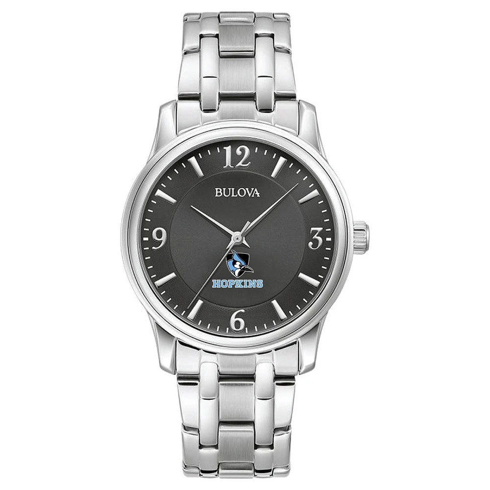 Men's Bulova Black Johns Hopkins Blue Jays Stainless Steel Corporate Collection Watch