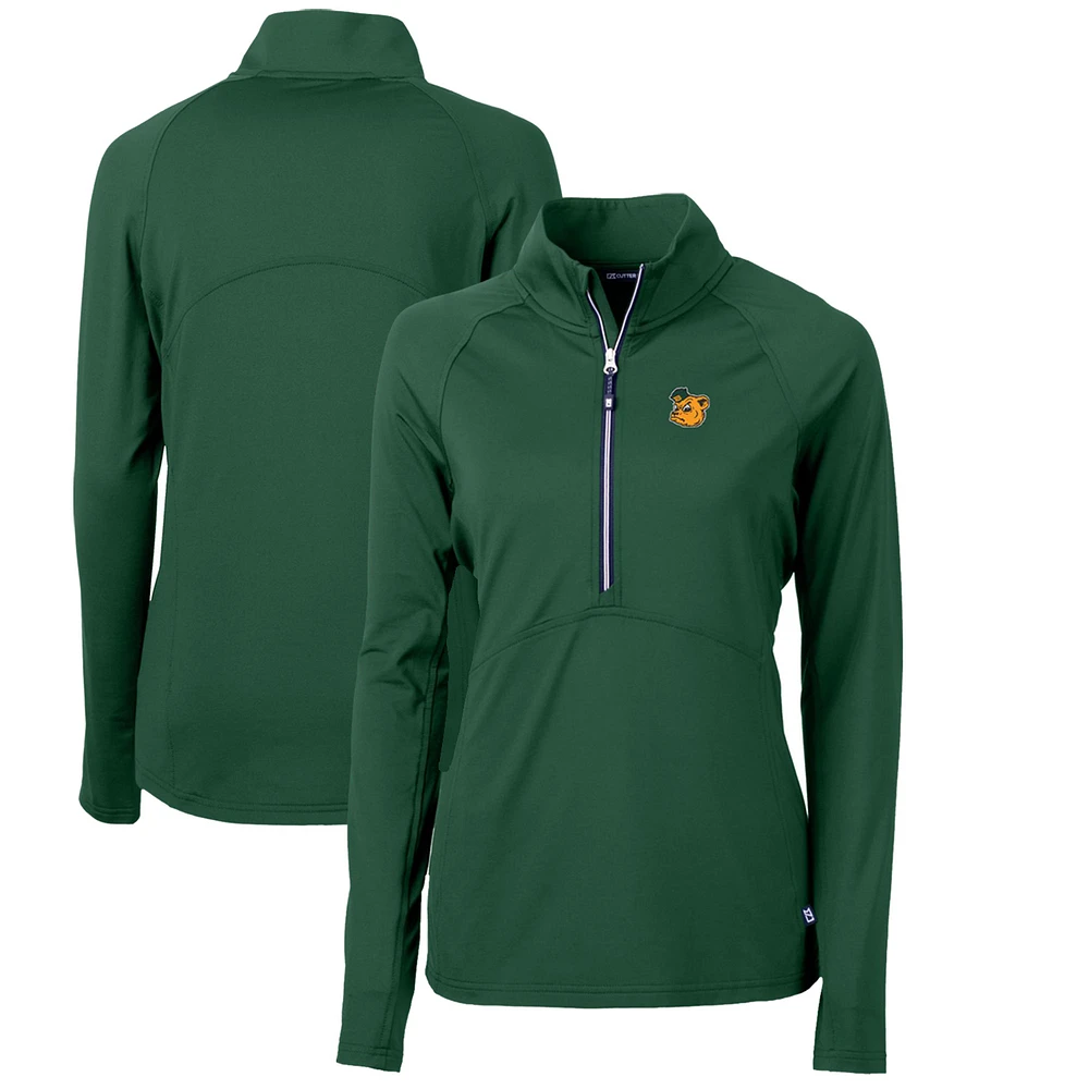 Women's Cutter & Buck Baylor Bears Adapt Eco Knit Stretch Recycled Half-Zip Pullover Top